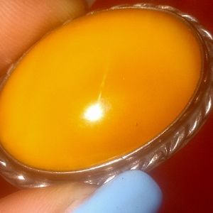 Sterling Silver Butterscotch Amber Brooch